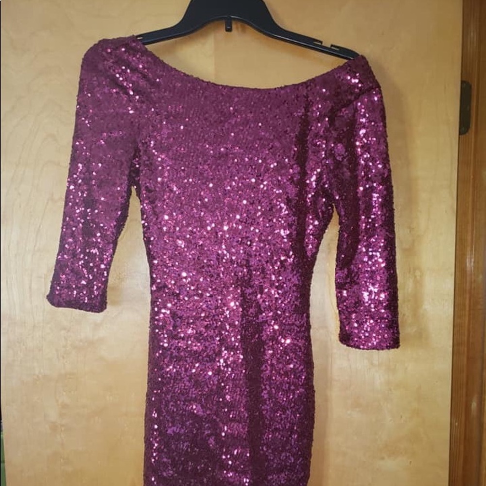 Burgundy Sequin Dress